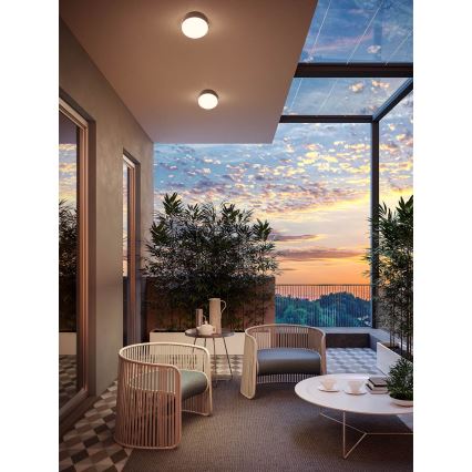 Redo 90496 - LED spoljašnje plafonsko svetlo URANIA LED/10W/230V, prečnik 16 cm, 3000K, IP65, smeđa