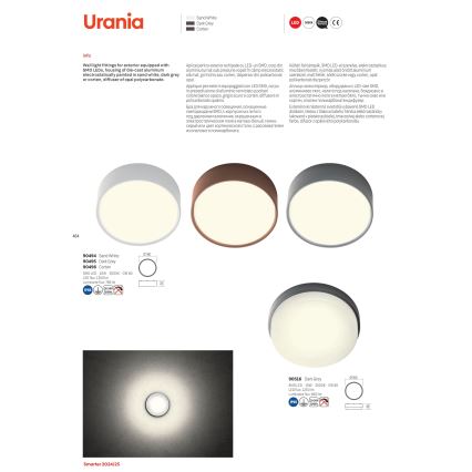 Redo 90496 - LED spoljašnje plafonsko svetlo URANIA LED/10W/230V, prečnik 16 cm, 3000K, IP65, smeđa