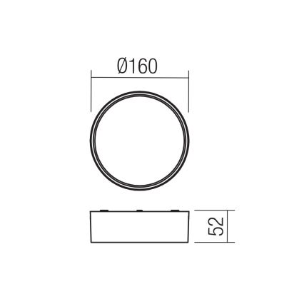Redo 90496 - LED spoljašnje plafonsko svetlo URANIA LED/10W/230V, prečnik 16 cm, 3000K, IP65, smeđa