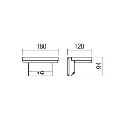 Redo 90535 - Solarno zidno LED svetlo sa senzorom TAIYO LED/2W/3,7V 3000K 2200 mAh IP54 antracit