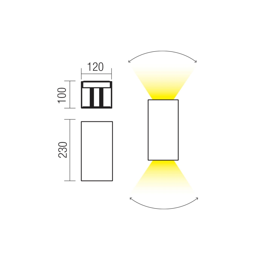 Redo 90552 - LED spoljašnje zidno svetlo VARY 2xLED/10W/230V 3000K IP54 belo