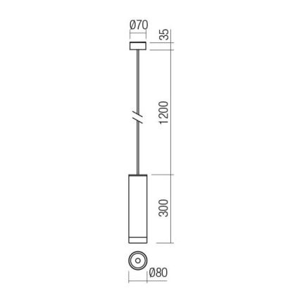 Redo 90571 - LED spoljašnje viseće svetlo KLOU LED/9W/230V IP54 antracit