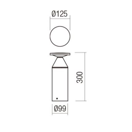 Redo 90589 - LED spoljašnja svetiljka BIRO LED/12W/230V 3000K 30 cm CRI 90 IP65 antracit