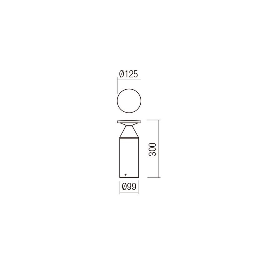 Redo 90589 - LED spoljašnja svetiljka BIRO LED/12W/230V 3000K 30 cm CRI 90 IP65 antracit