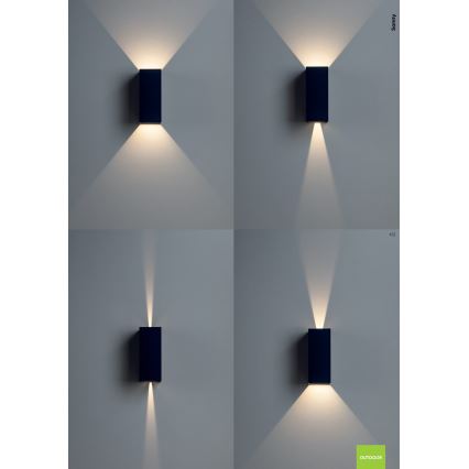 Redo 90635 - LED spoljašnje zidno svetlo SONNY 2xLED/5W/230V 2200/3000/4000K IP54 belo