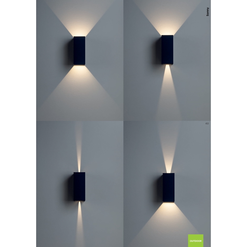 Redo 90635 - LED spoljašnje zidno svetlo SONNY 2xLED/5W/230V 2200/3000/4000K IP54 belo