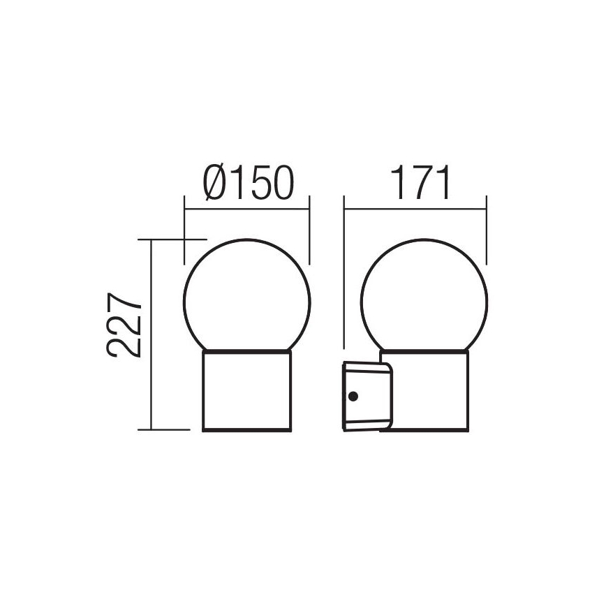 Redo 90640 - Spoljašnje zidno svetlo BULK 1xE27/28W/230V IP44 antracit