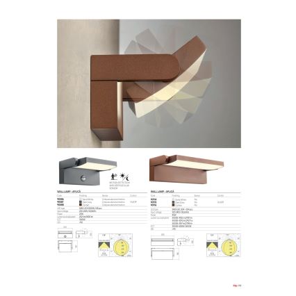 Redo 90716 - LED spoljašnja zidna svetiljka FLIP LED/40W/230V 3000/4000/5000K CRI 90 IP54 braon