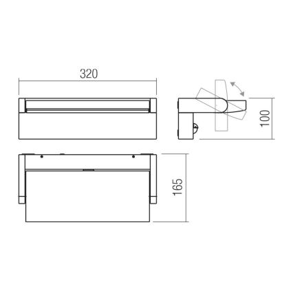Redo 90716 - LED spoljašnja zidna svetiljka FLIP LED/40W/230V 3000/4000/5000K CRI 90 IP54 braon