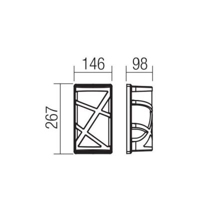 Redo 9097 - Spoljna zidna svetiljka VORTEX 1xE27/20W/230V IP44