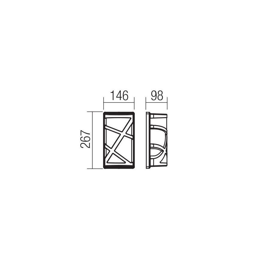 Redo 9097 - Spoljna zidna svetiljka VORTEX 1xE27/20W/230V IP44