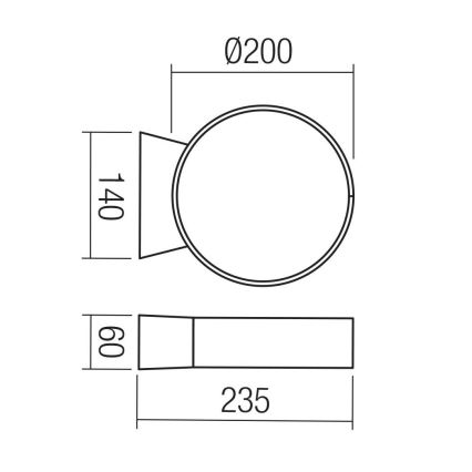 Redo 91062 - LED spoljno zidno svetlo ONIRO LED/8W/230V 3000K CRI 90 IP65 antracit