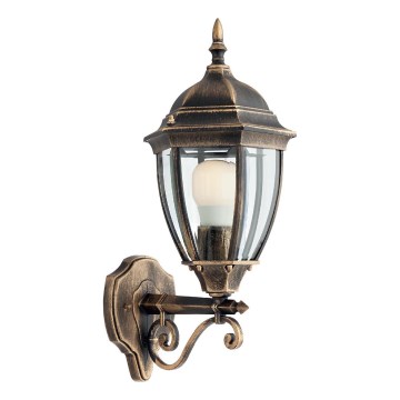 Redo 9604 - Spoljašnja zidna lampa SEVILLA 1xE27/42W/230V IP44 zlatna/patina