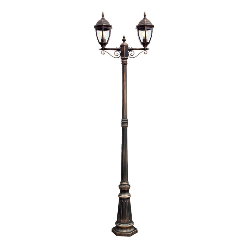 Redo 9609 - Spoljašnja lampa SEVILLA 2xE27/42W/230V IP44 zlatna/patina