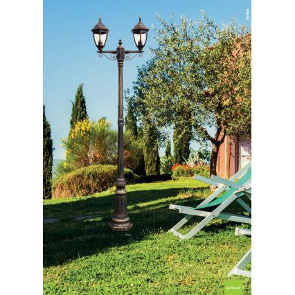 Redo 9609 - Spoljašnja lampa SEVILLA 2xE27/42W/230V IP44 zlatna/patina
