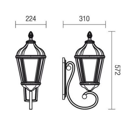 Redo 9656 - Spoljašnja zidna lampa ESSEN 1xE27/70W/230V IP44 braon/patina