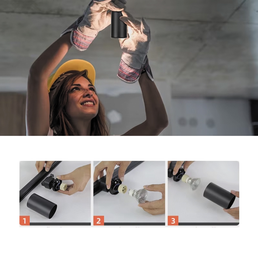 Reflektor za jednofazni šinski sistem 1xGU10/10W/230V bela