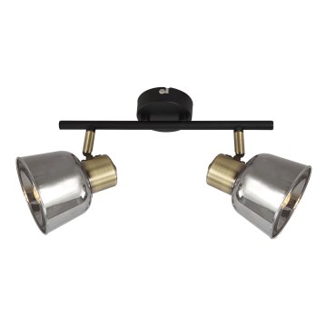 Reflektorska lampa SMOKY 2xE14/9W/230V crno/mesing/sivo