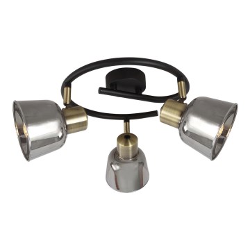 Reflektorska lampa SMOKY 3xE14/9W/230V crno/mesing/sivo
