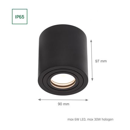 Reflektorska lampa za kupatilo CHLOE 1xGU10/30W/230V IP65 oble crni