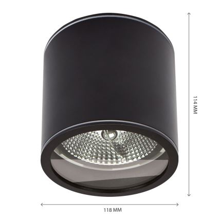 Reflektorska lampa za kupatilo CHLOE AR111 1xGU10/15W/230V IP44 oble crni