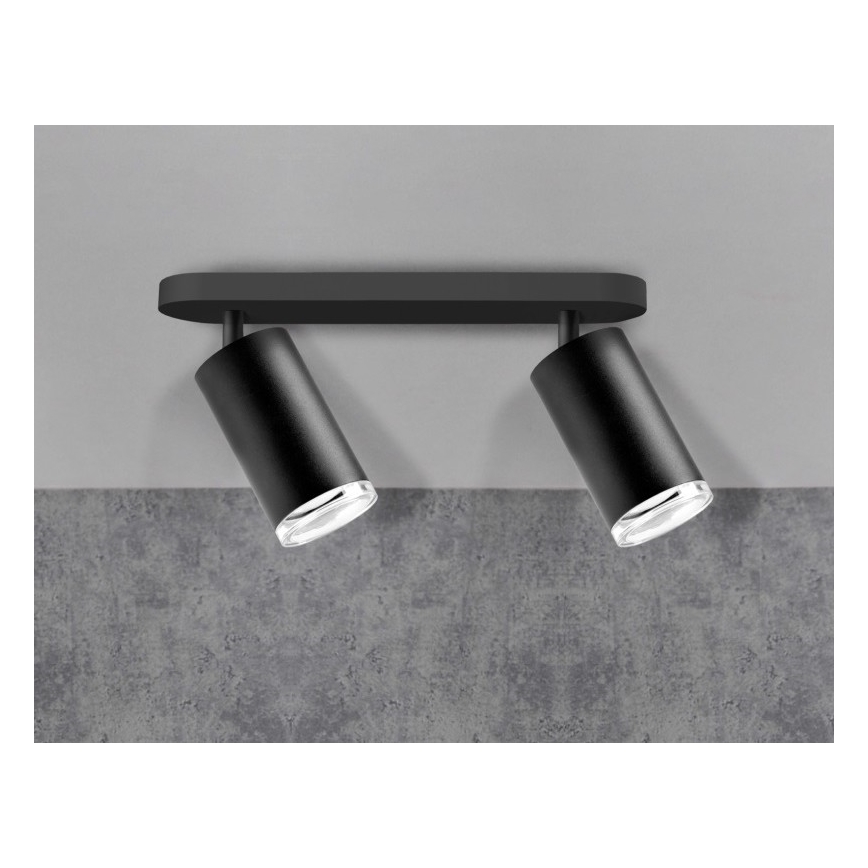 Reflektorska lampa za kupatilo TURYN 2xGU10/10W/230V IP44 crni