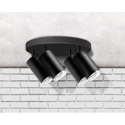 Reflektorska lampa za kupatilo TURYN 4xGU10/10W/230V IP44 crni