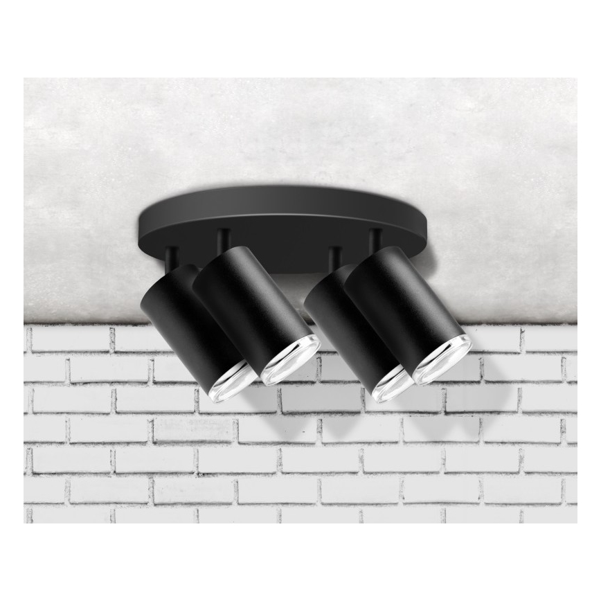 Reflektorska lampa za kupatilo TURYN 4xGU10/10W/230V IP44 crni