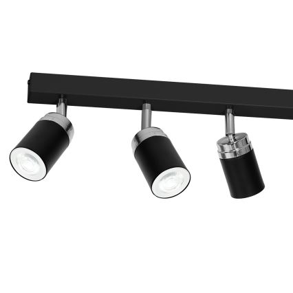 Stropno spot svetlo RENO 6xGU10/60W/230V crna/sjajni hrom