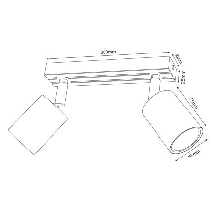 Reflektorsko svetlo TERRA 2xGU10/8W/230V crna/hrast