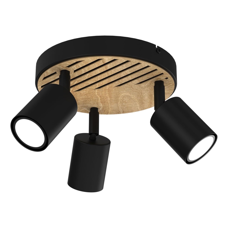 Reflektorsko svetlo TERRA 3xGU10/8W/230V crna/hrast