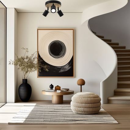 Reflektorsko svetlo TERRA 3xGU10/8W/230V crna/hrast