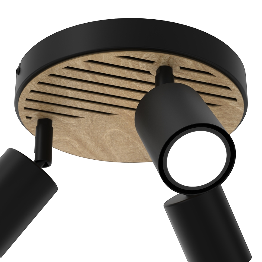 Reflektorsko svetlo TERRA 3xGU10/8W/230V crna/hrast