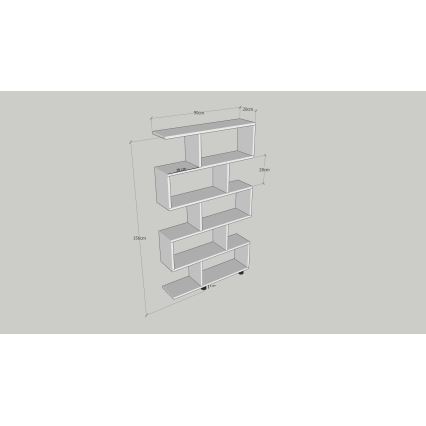 Regal za knjige ELIF 156x90 cm, bela