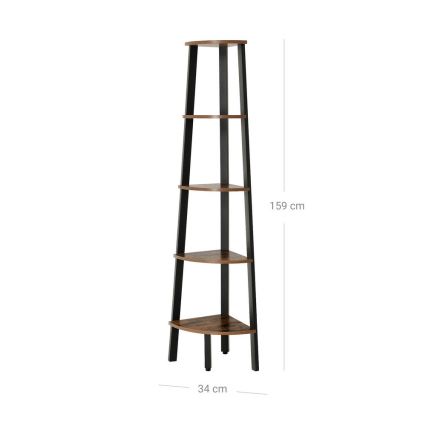 Regal za knjige NAVARO braon/crna