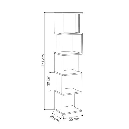 Regal za knjige PIRI 161x35 cm braon/antracit