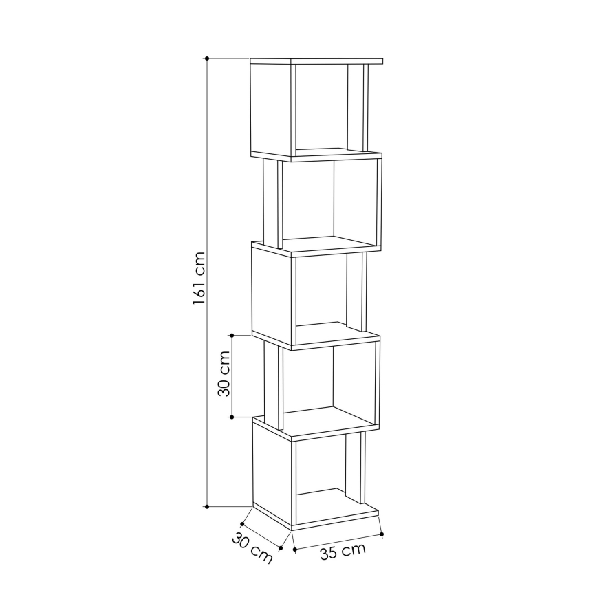 Regal za knjige PIRI 161x35 cm braon/antracit