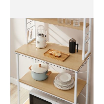 Regal za kuhinju MARGE braon/bela