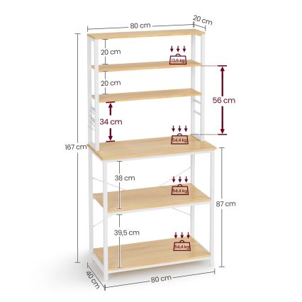 Regal za kuhinju MARGE braon/bela
