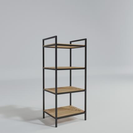Regal za kupatilo STRALSUND 110x45 cm hrast/crni