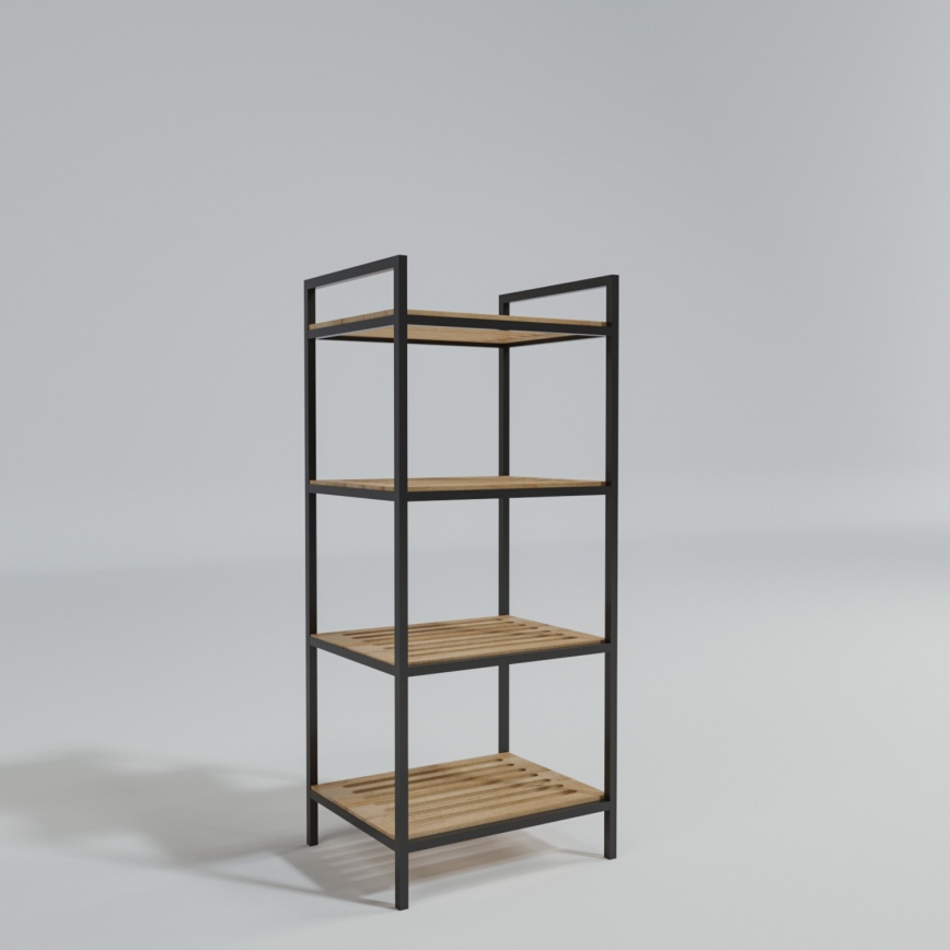 Regal za kupatilo STRALSUND 110x45 cm hrast/crni