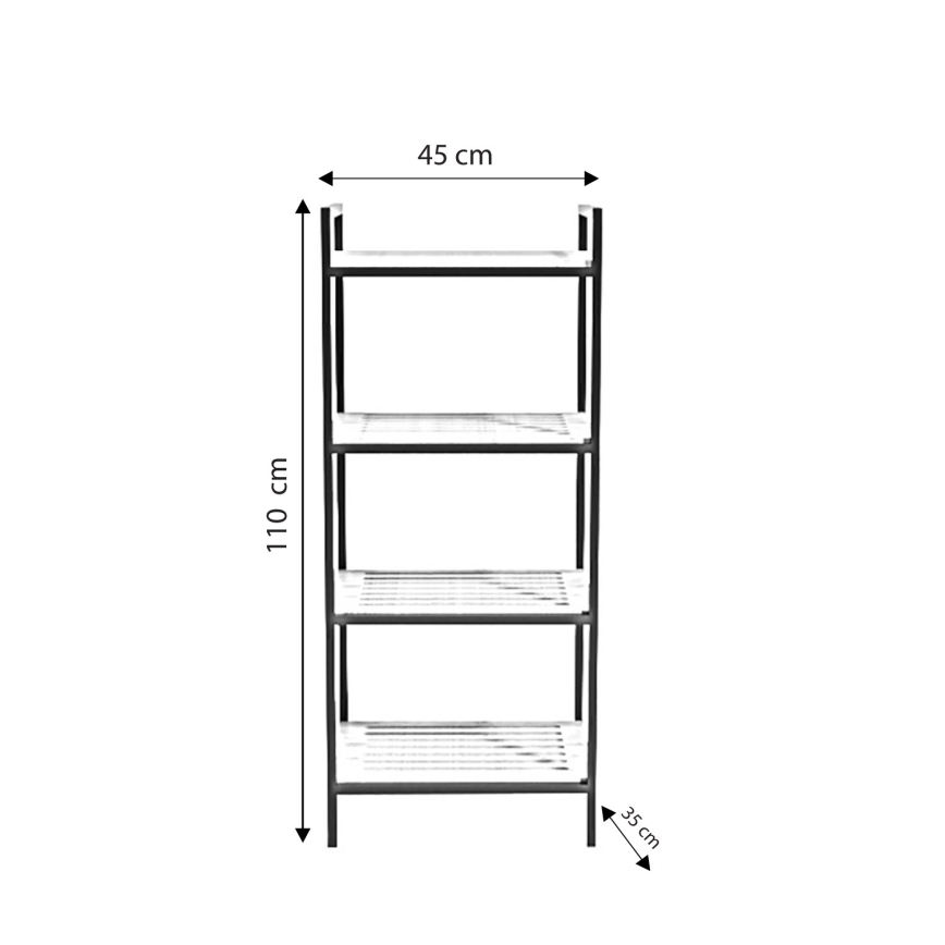 Regal za kupatilo STRALSUND 110x45 cm hrast/crni