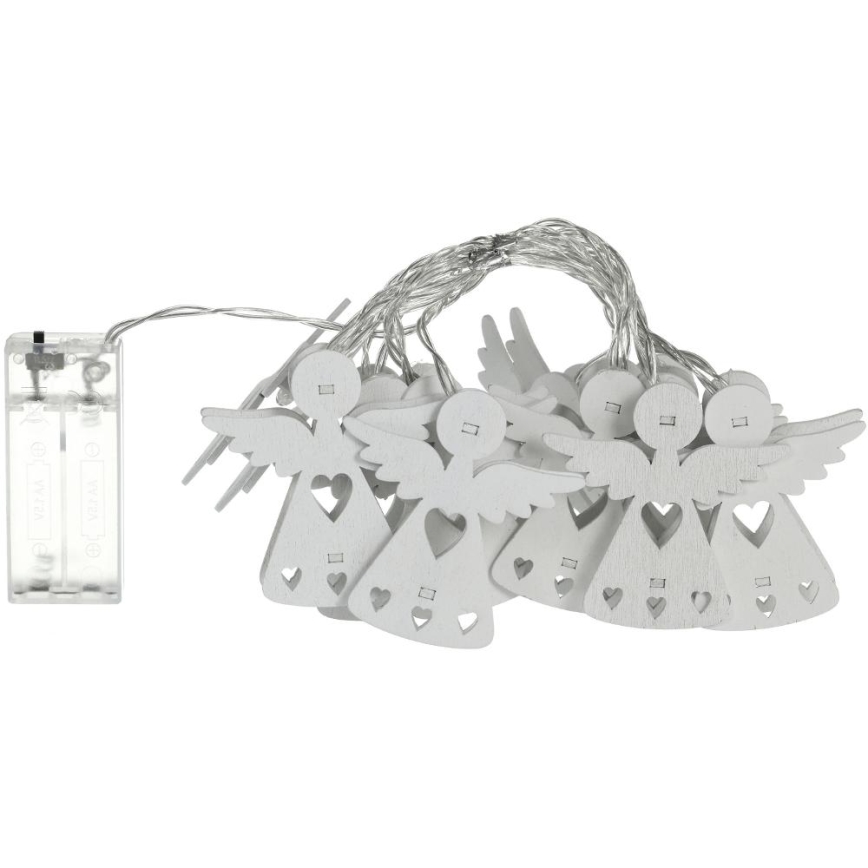 LED božićna girlanda 10xLED/2xAA/toplo bela 2m anđeli