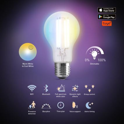 LED prigušiva sijalica FILAMENT A60 E27/7W/230V 2700-6500K Wi-Fi Tuya