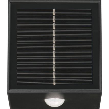 LED solarna zidna lampa sa senzorom LED/1W/3,7V 1200 mAh IP44 crna