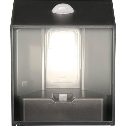 LED solarna zidna lampa sa senzorom LED/1W/3,7V 1200 mAh IP44 crna