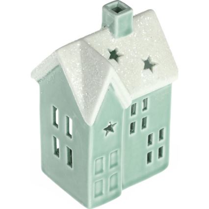 Porcelanska kućica za sveću 11,1 cm mint