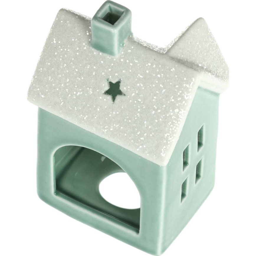 Porcelanska kućica za sveću 11,1 cm mint