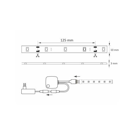 RGB LED prigušiva traka Wi-Fi + muzička funkcija LED/16W/230V 5 m Tuya