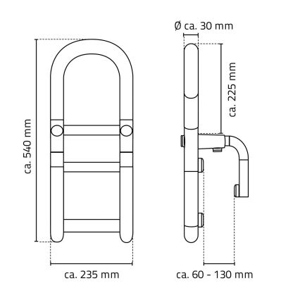 Ridder - Ručka za kadu 54x23,5 cm bela